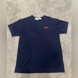 Comme dew garçons navy large t shirt